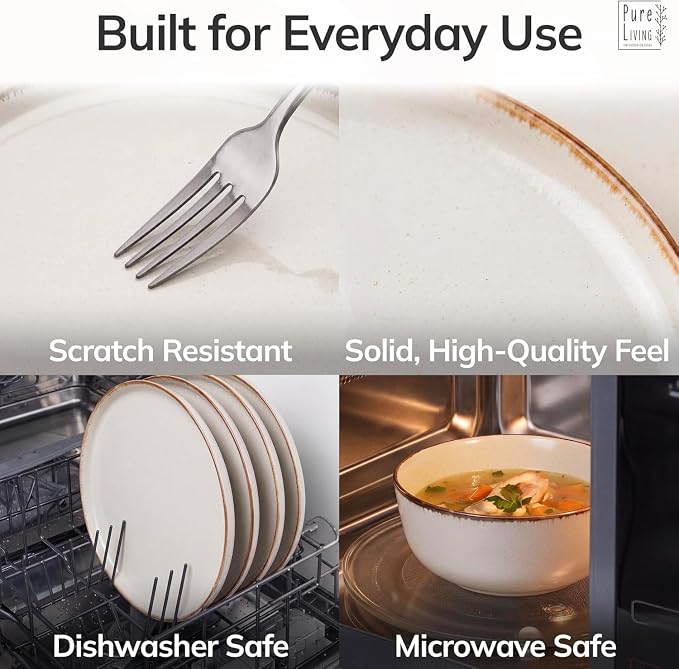 24 Piece Stoneware Dinnerware Set