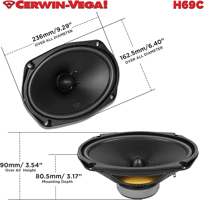 CERWIN-VEGA! HED 2025 Edition – 6" x9” 2-Way Coaxial Full Range Speaker System-
