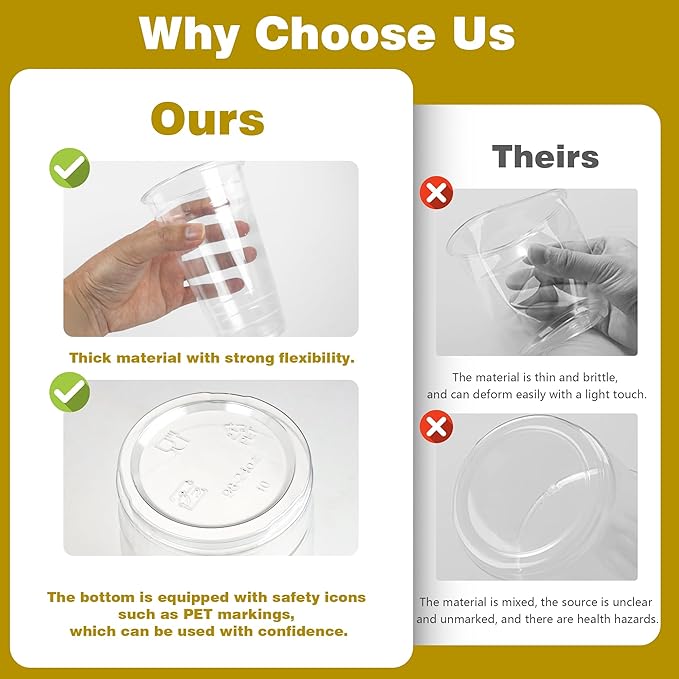 Charmount 24 oz Clear Plastic Cups