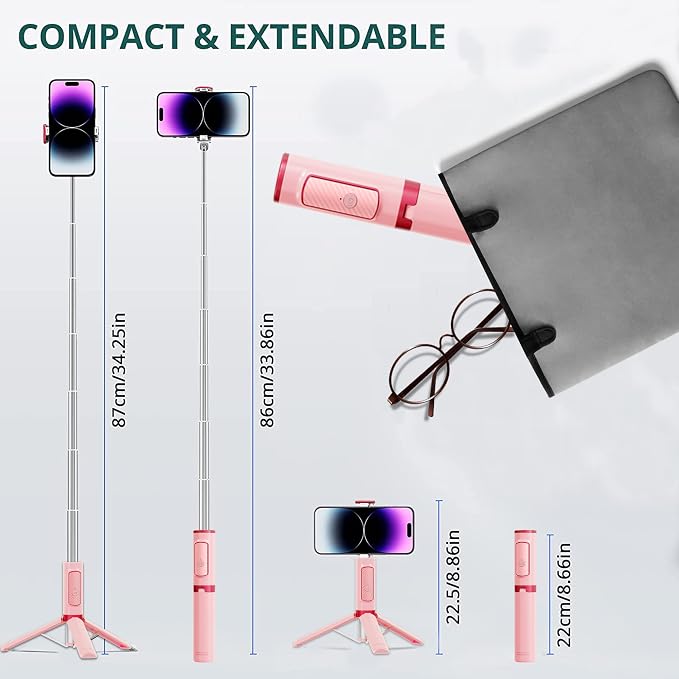 Selfie Stick, Foldable Cellphone Tripod