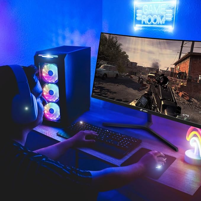 CRUA 24” Curved Gaming Monitor, 180Hz/144Hz FHD 1080P, Support 120% sRGB