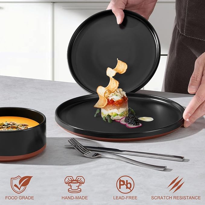LIANYU 12 Pieces Porcelain Dinnerware Set, Dishes Set