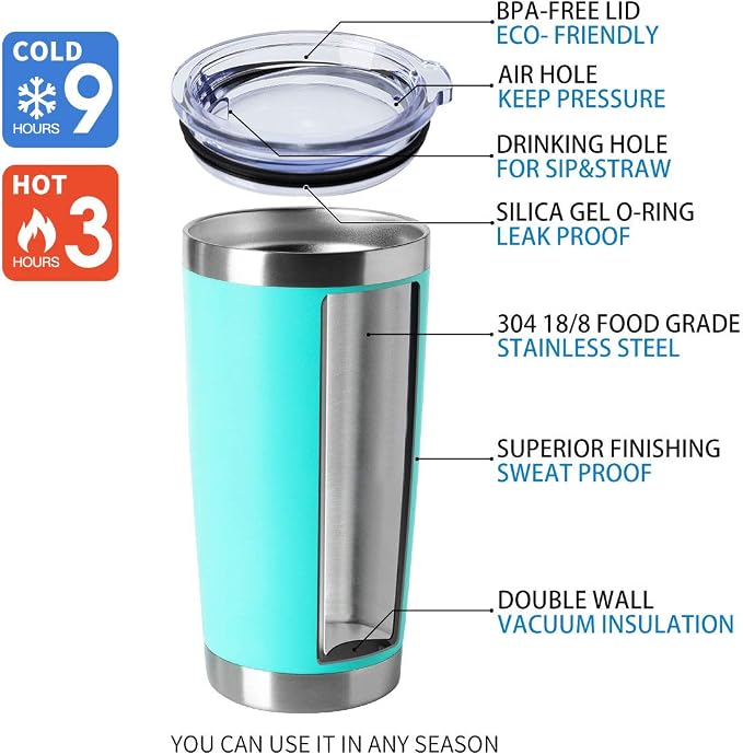 HASLE OUTFITTERS 20oz Tumblers Bulk Stainless Steel Cup