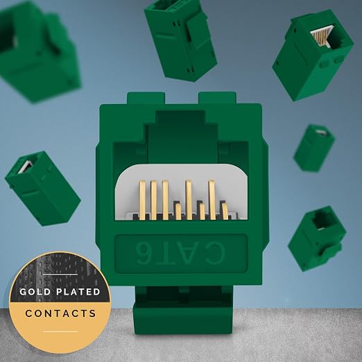 Everest RJ45 CAT6 Keystone Coupler in Green