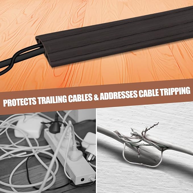 Floor Cord Cover Self Adhesive Cord Hider, 10FT Cable Management, Extension