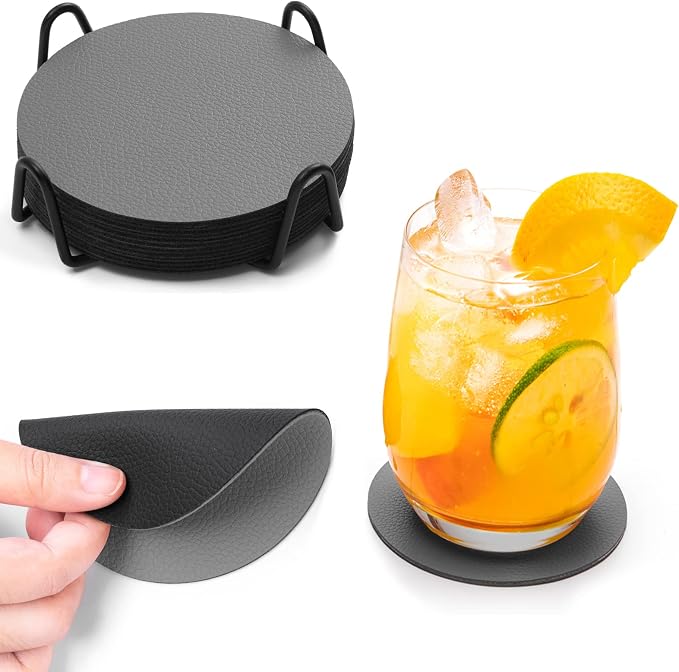 Faux Leather Drink Coasters