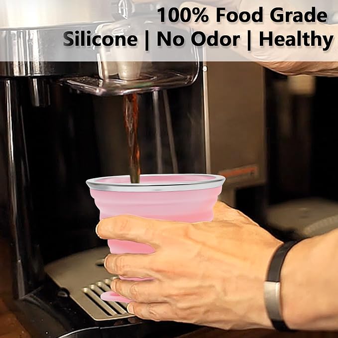 Litoexpe 2 Pack Silica gel Collapsible Travel Cup 270ml, Portable Folding