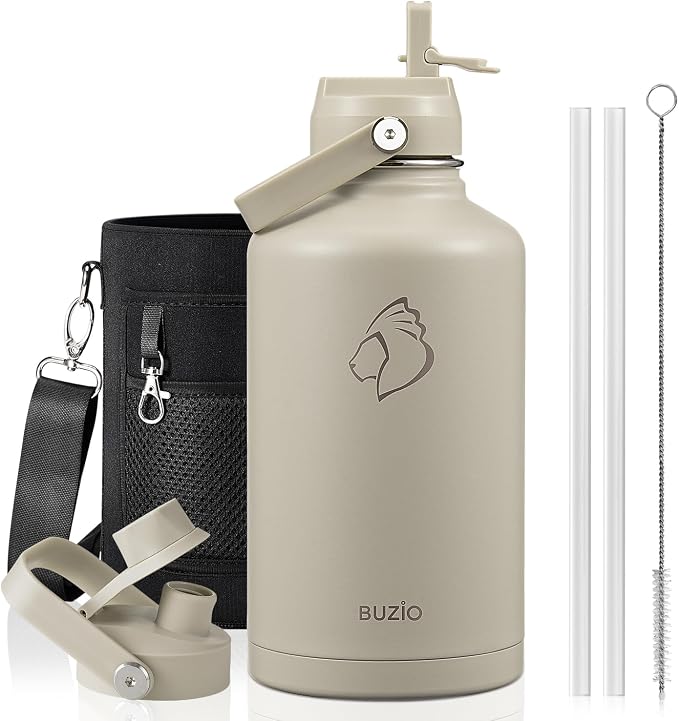 BUZIO 64 oz Insulated Stainless Steel Water Bottle