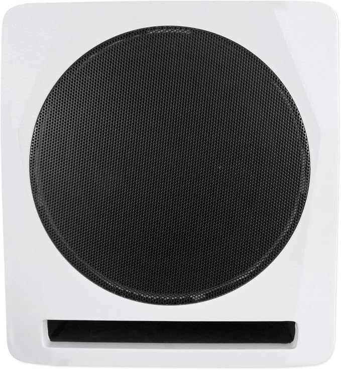 Rockville APM10W Active Studio Subwoofer in White, MDF Wood, RCA/XLR/Optical