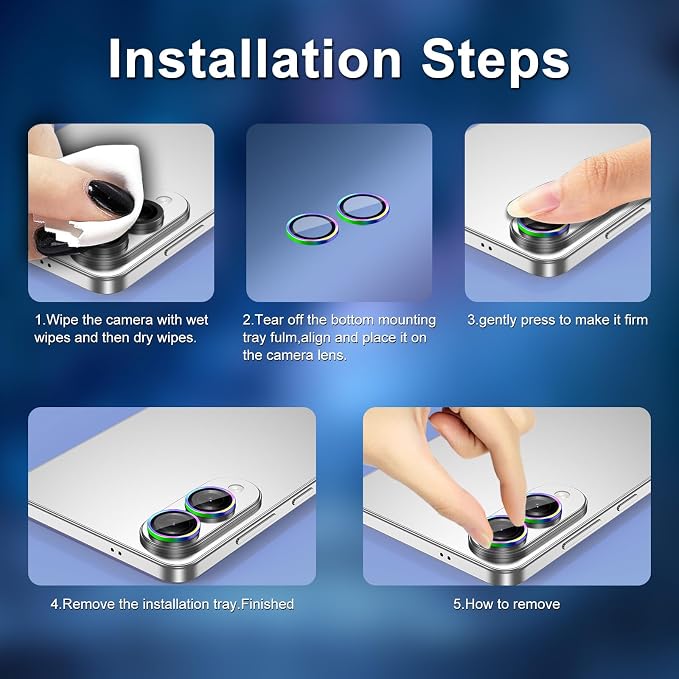 for Samsung Galaxy S25 Edge Camera Lens Protector, Individual Metal Ring