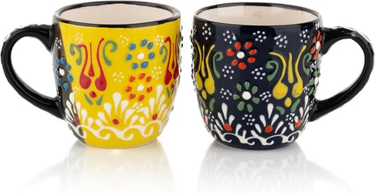 Espresso Cups Set of 2 | 4 oz Small Espresso Cups | Turkish Tea Cups |