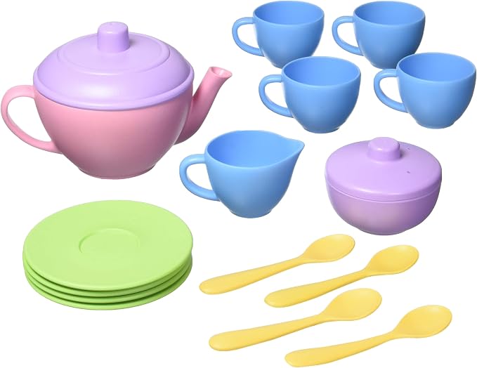 Green Toys Tea Set, Motor Skills, Language & Communication Kids Role Play Toy.