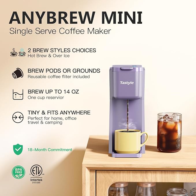 Tastyle Mini Single Serve Hot and Iced Coffee Maker