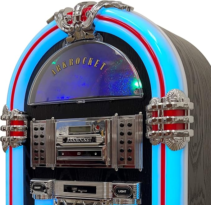 Arkrocket Taurus II Mid-Size Jukebox Vinyl Record Player Bluetooth USB SD CD