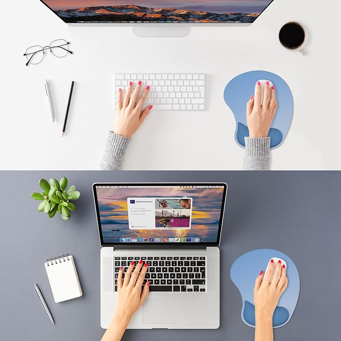 ITNRSIIET Ergonomic Mouse Pad, Cushioned Gel Wrist Rest, Non-Slip Base