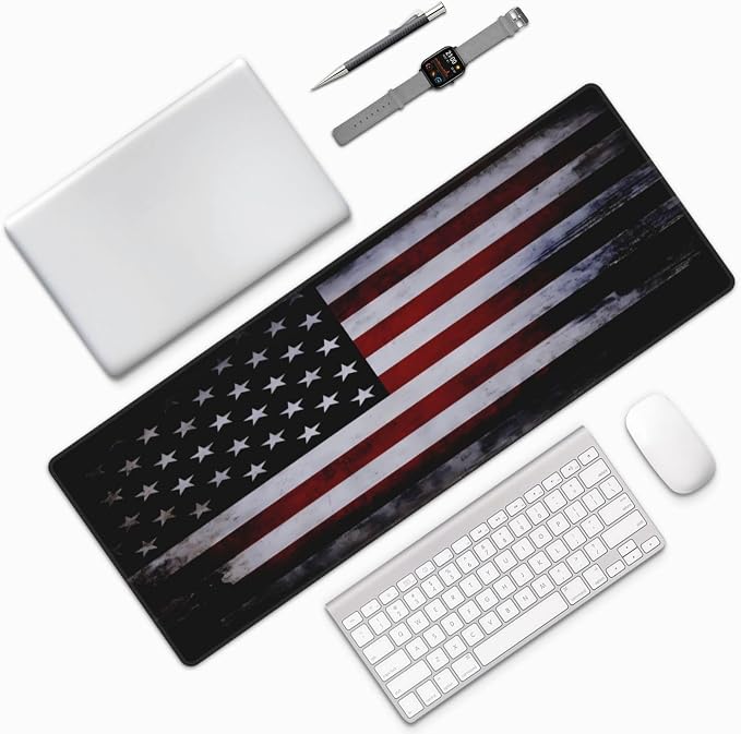 Gaming Mouse Pad American Flag Mouse Mat Non-Slip Rubber Carpet Pad