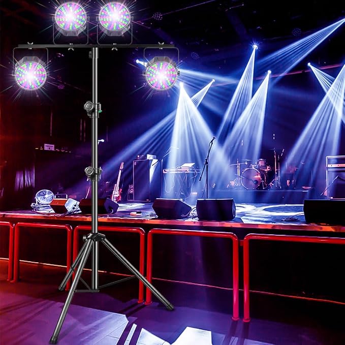 DJ Stand, T-Bar Tripod Stage Lights Stand Portable and Adjustable 49-114 Inch