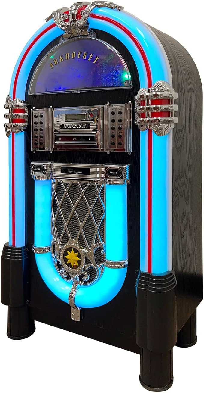 Arkrocket Taurus II Mid-Size Jukebox Vinyl Record Player Bluetooth USB SD CD