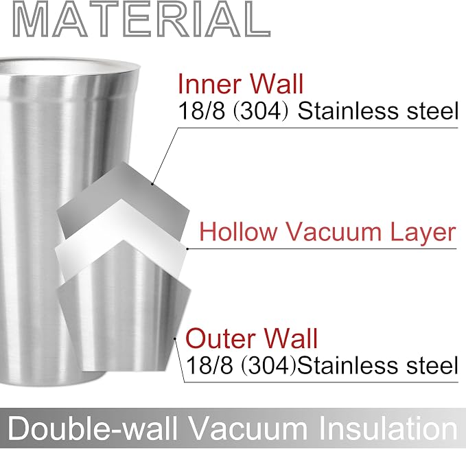 Youda Stainless Steel Double Walled Insulated Cups Stackable, Coffee Cup/Tea