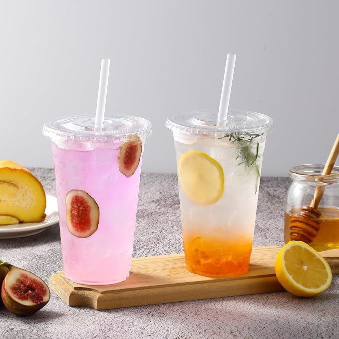 AOZITA [100 Sets 12 oz Clear Plastic Cups