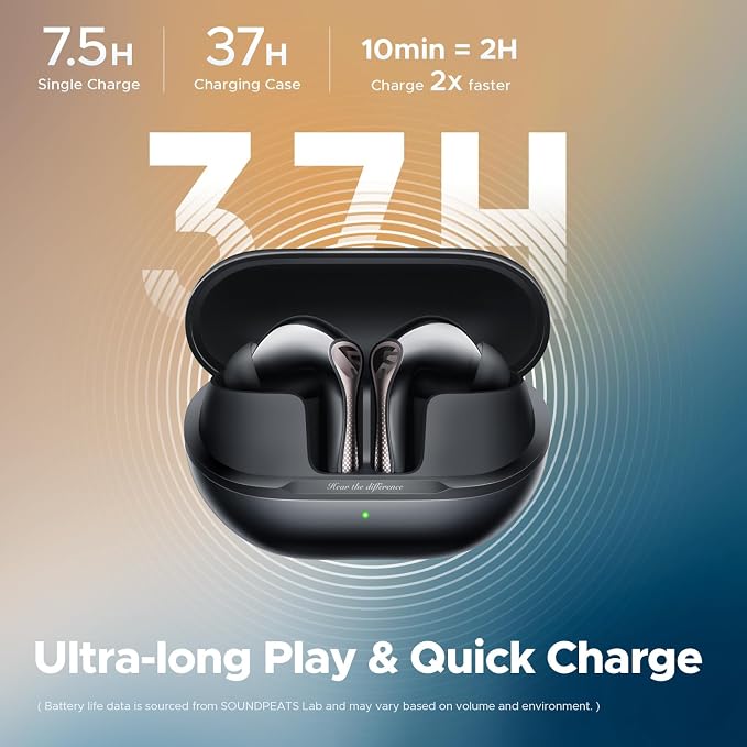 SoundPEATS Air5 Pro Adaptive Hybrid Noise Cancelling Wireless Earbuds, Qualcomm