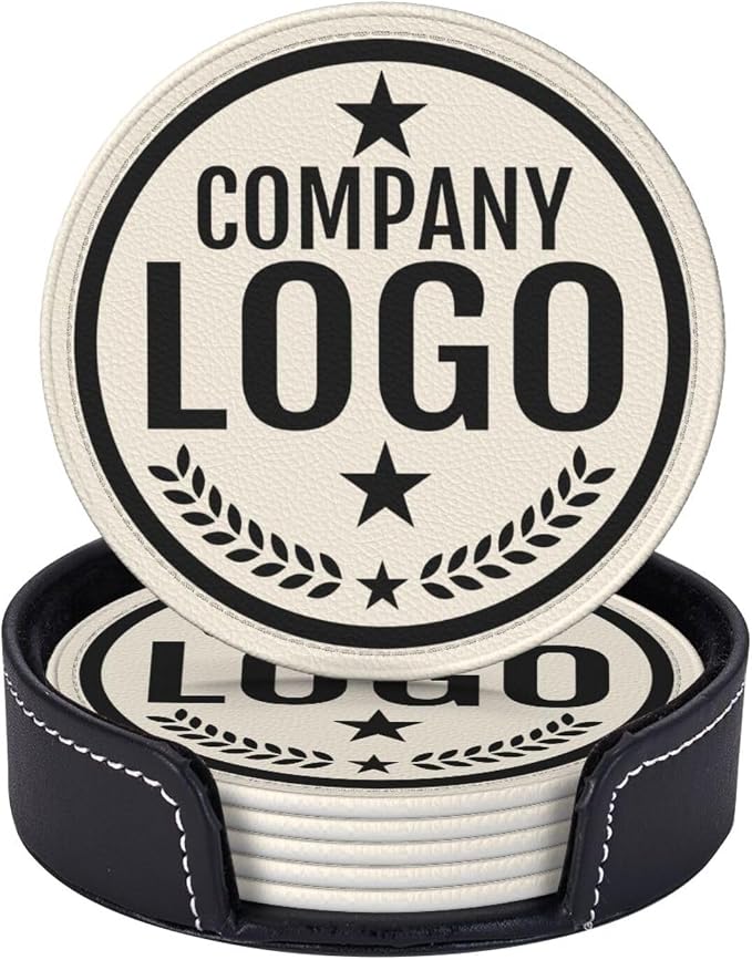 Custom Leather Coasters with Logo