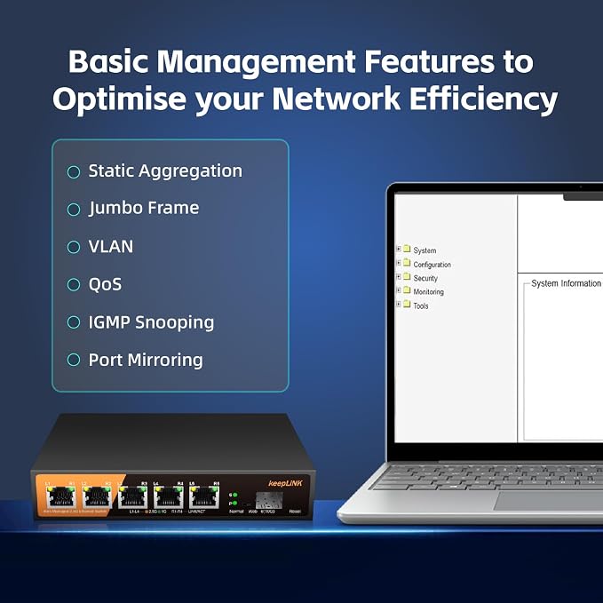 6 Port 2.5G Web Smart Managed Ethernet Switch