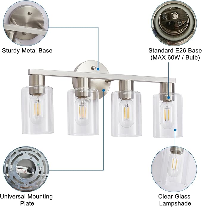 4 Light Bathroom Vanity Light