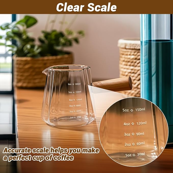Espresso Measuring Cup 6 Oz, Espresso Glass Cups