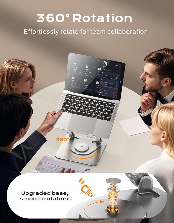 Laptop Stand for Desk 360° Flexible Rotating, Ergonomic Adjustable Laptop Riser