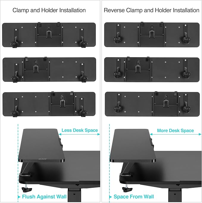 AVLT Clamp Desk Shelf Dual 32" Monitor Riser