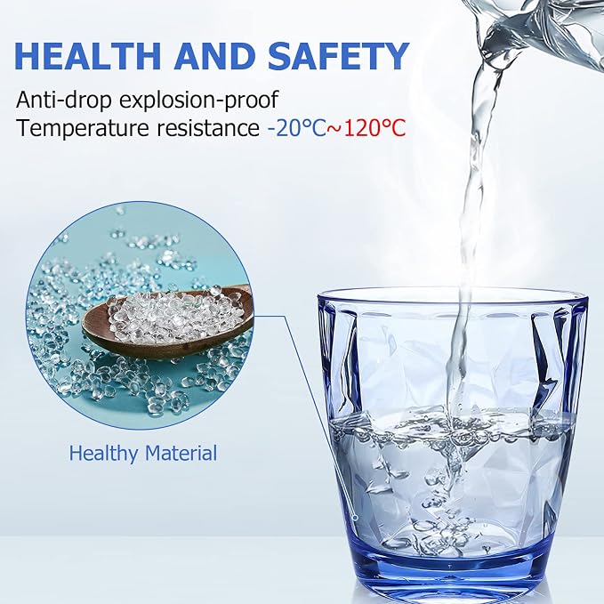 Topsky 10 oz Plastic Water Tumblers | Set of 4 Transparent Unbreakable Drinking