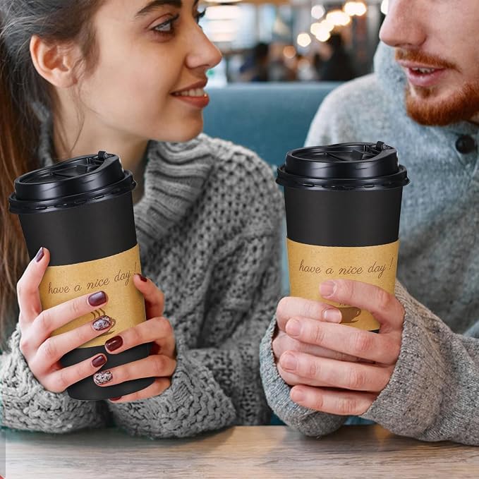 Lamosi 20 oz Coffee Cups 50 Pack, Disposable To Go Paper Cups