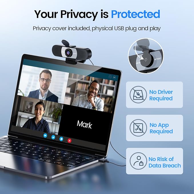 EMEET 1080P Webcam, C960 Web Camera