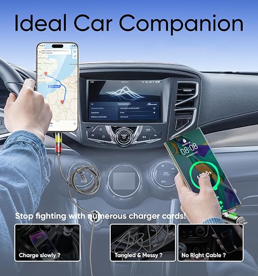 MAGIC JOHN 240W 4 in 1 Charging Cable, 6.6FT USB C to Lightning Cable, Chubby