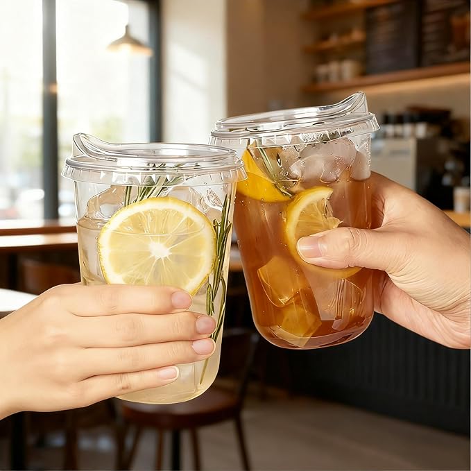 16 oz Clear Plastic Coffee Cups