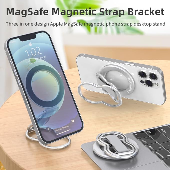 RESPECTED-BRO-Magnetic-Phone-Grip-Stand-with-Finger-Strap, 4-in-1 Magnetic Ring