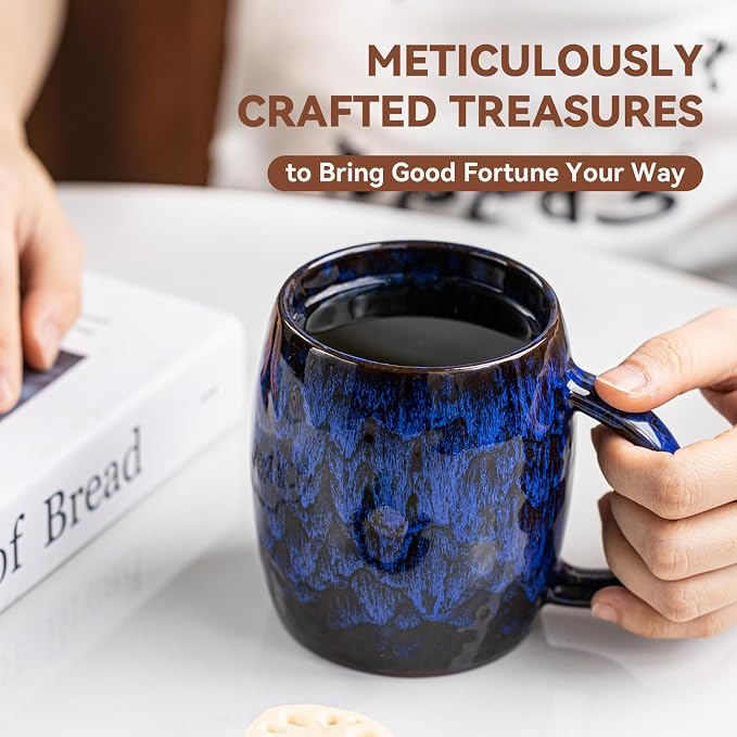 Midnight Blue Ceramic Coffee Mug 14oz