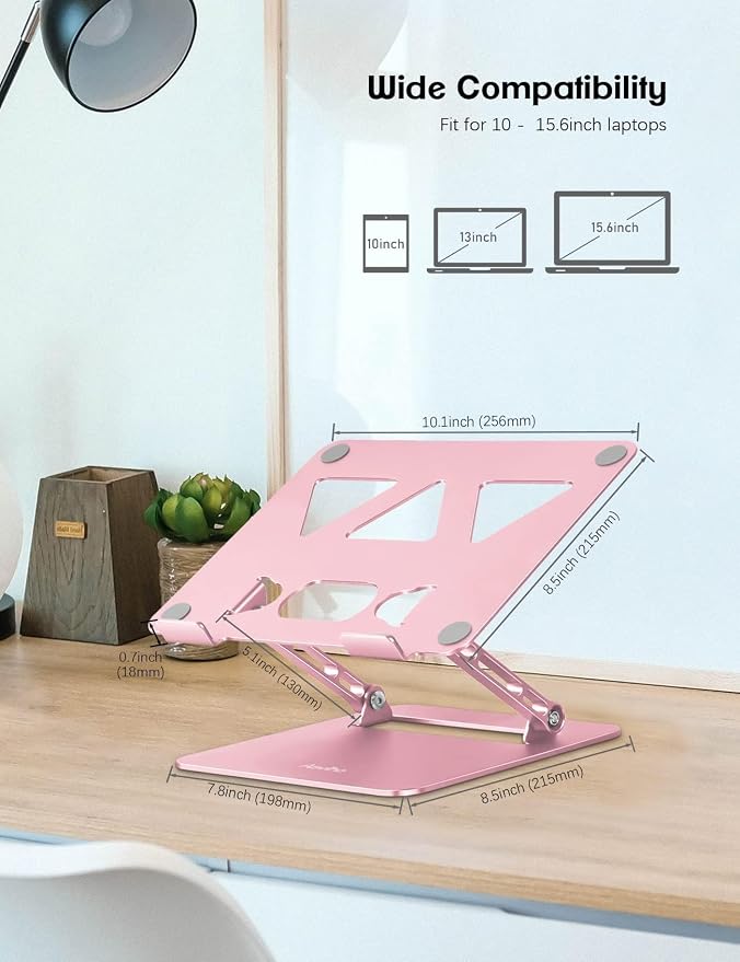 Laptop Stand Holder, Adjustable Desk Laptop Riser, Foldable Notebook Computer
