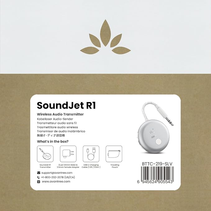 Avantree SoundJet R1 – Airplane Bluetooth Adapter