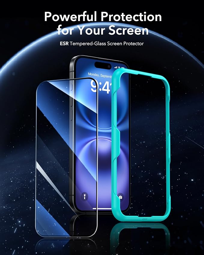 ESR 3 Pack for iPhone 16 / iPhone 15 Screen Protector, Full Coverage Tempered