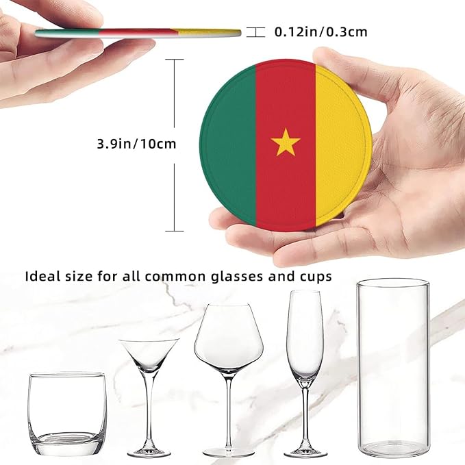 Cameroonian Flag Coasters for Drinks