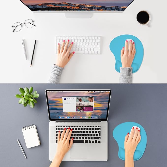 ITNRSIIET Ergonomic Mouse Pad, Cushioned Gel Wrist Rest, Non-Slip Base