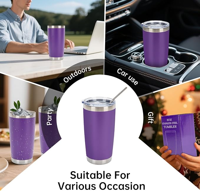 IEOVIEE 32 Pack 20oz Stainless Steel Insulated Bulk Tumblers