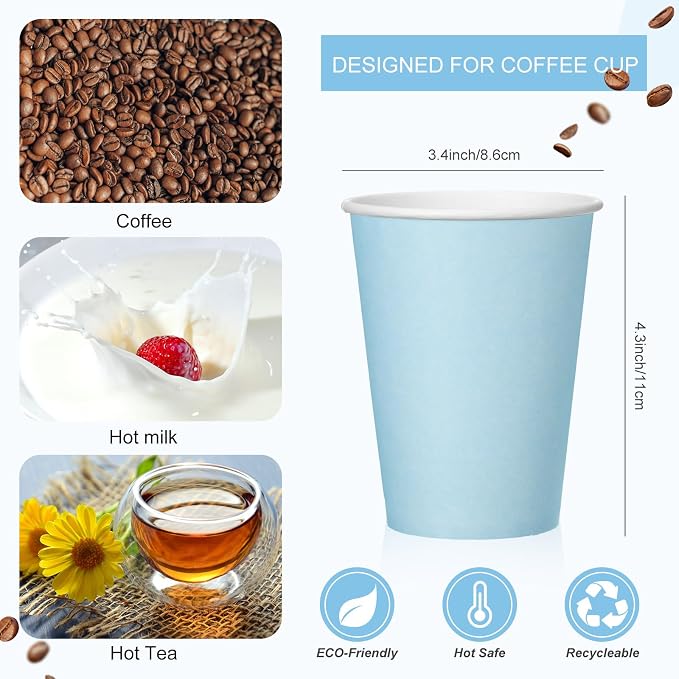 Patelai 48 Pcs 12 oz Disposable Coffee Cups