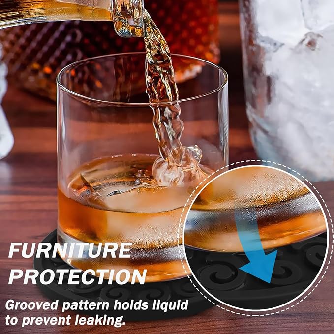 Silicone Coasters for Drinks, Resistant Reusable Drink Coasters-Great Gift for