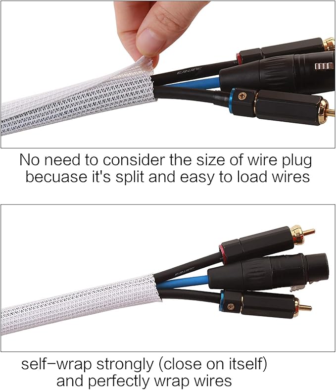 Alex Tech 25ft - 3/4 inch Cord Protector Wire Loom Tubing Cable Sleeve Split
