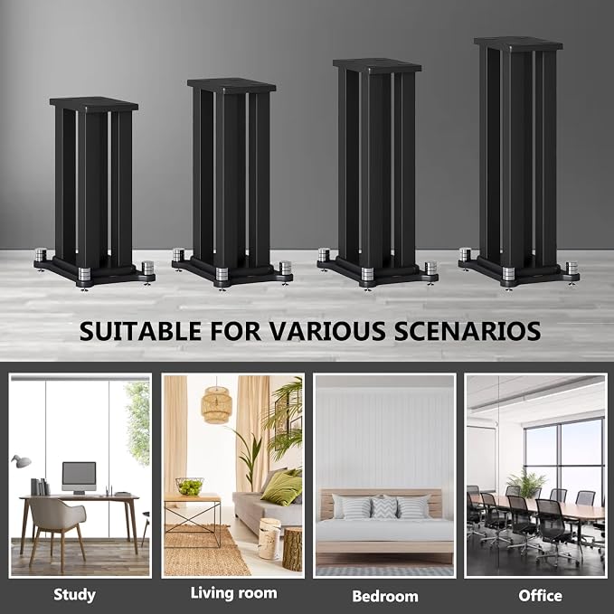 A Pair of Speaker Stands, Bookshelf Speaker Stand Steel Frame Support
