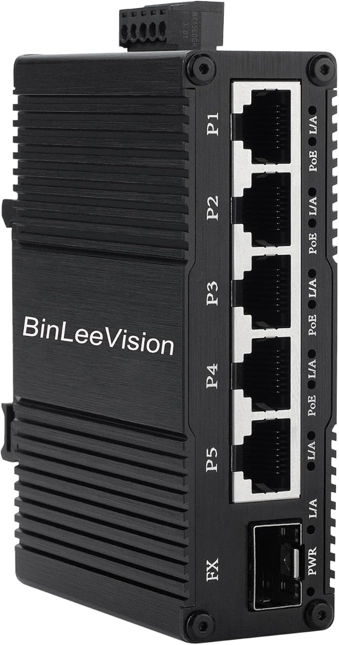 Industrial Mini Gigabit Ethernet Switch 5-Port RJ45 10/100/1000BASE-T+1-Port