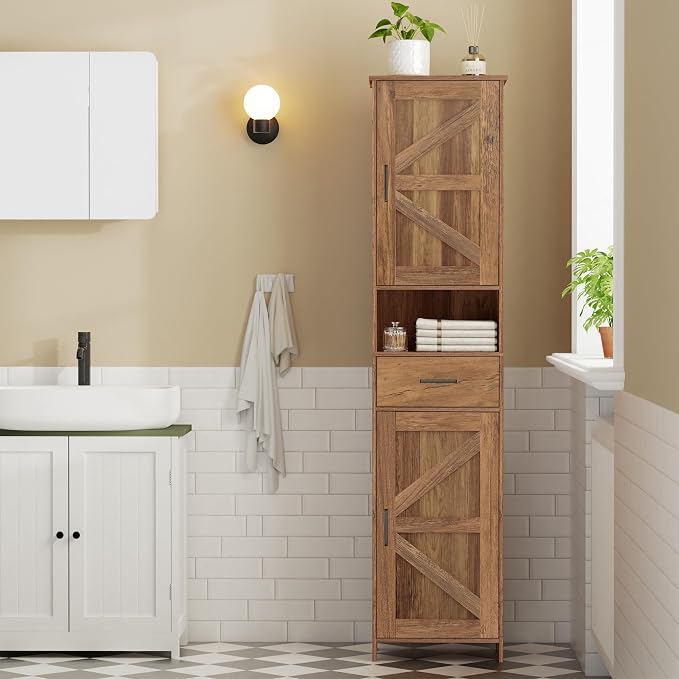 67" H Tall Bathroom Storage Cabinet